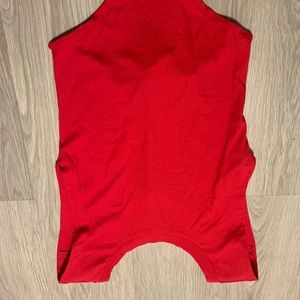 Free people red thong bodysuit